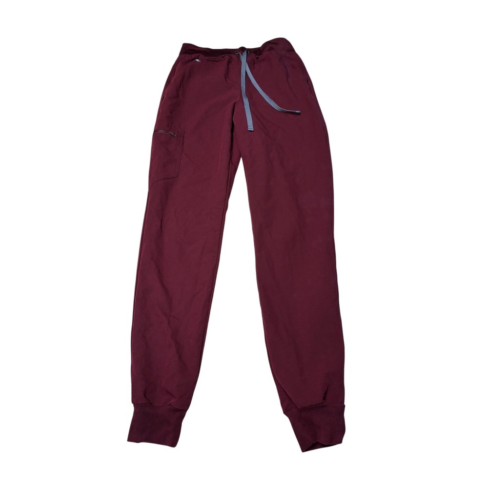 FIGS Technical Collection Zamora Jogger Scrub Pants Burgundy Maroon Womens Small
